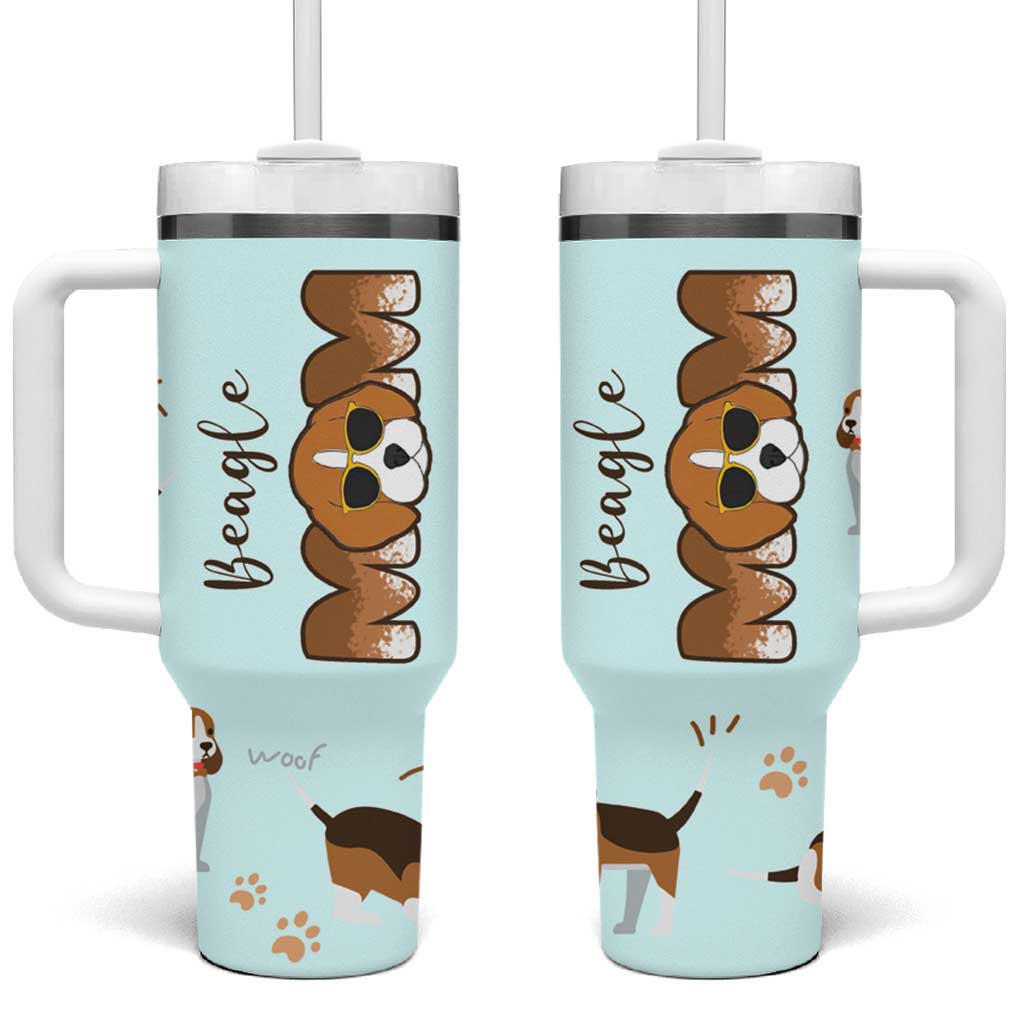 Beagle Dog Mom Tumbler With Handle Funny Dog Lover Mothers Day Gifts