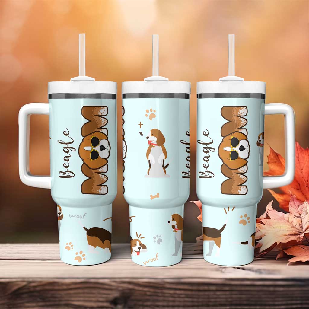 Beagle Dog Mom Tumbler With Handle Funny Dog Lover Mothers Day Gifts