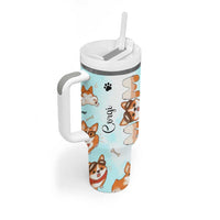 Corgi Dog Mom Tumbler With Handle Funny Dog Lover Mothers Day Gifts