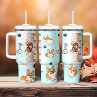 Corgi Dog Mom Tumbler With Handle Funny Dog Lover Mothers Day Gifts