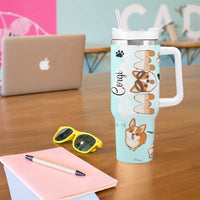 Corgi Dog Mom Tumbler With Handle Funny Dog Lover Mothers Day Gifts