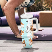 Corgi Dog Mom Tumbler With Handle Funny Dog Lover Mothers Day Gifts
