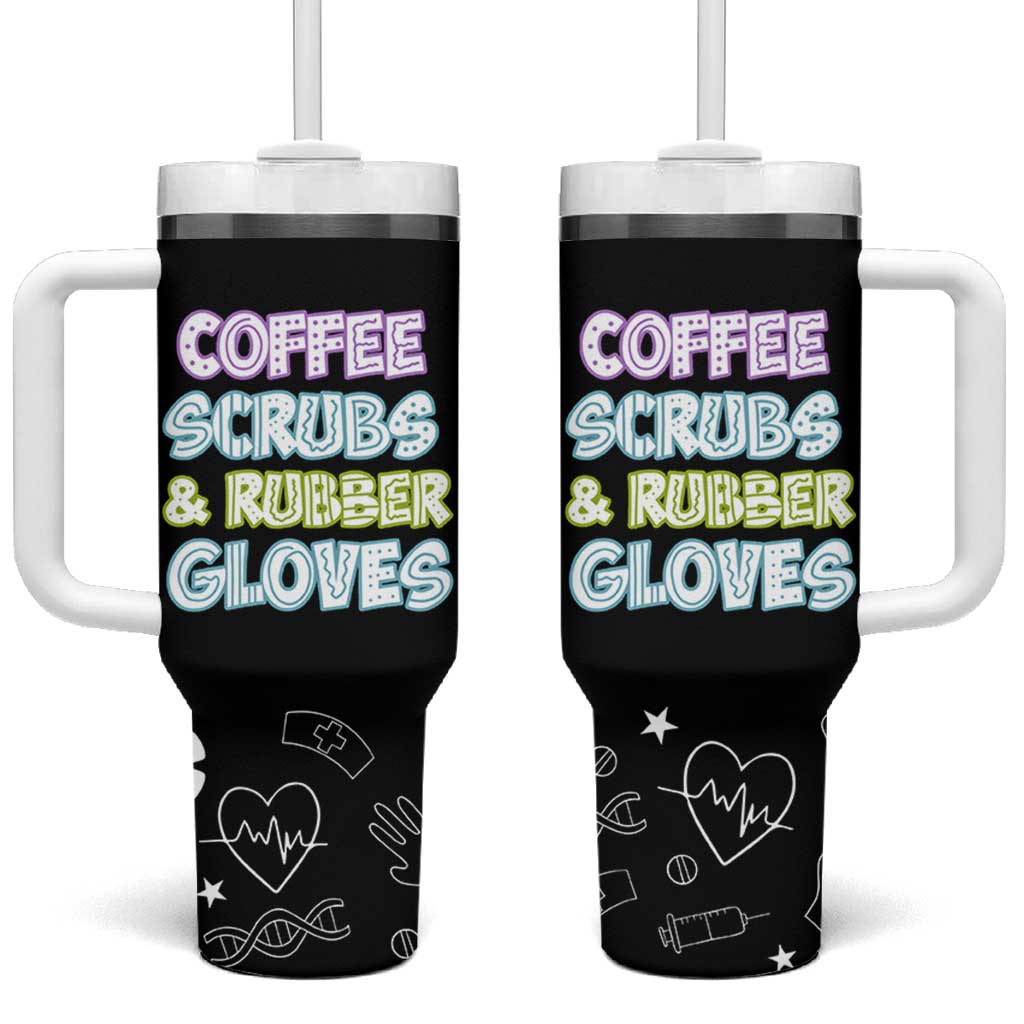 Coffee Scrubs Rubber Gloves Tumbler With Handle Funny Nurse Doctor Hospital Staff Gifts