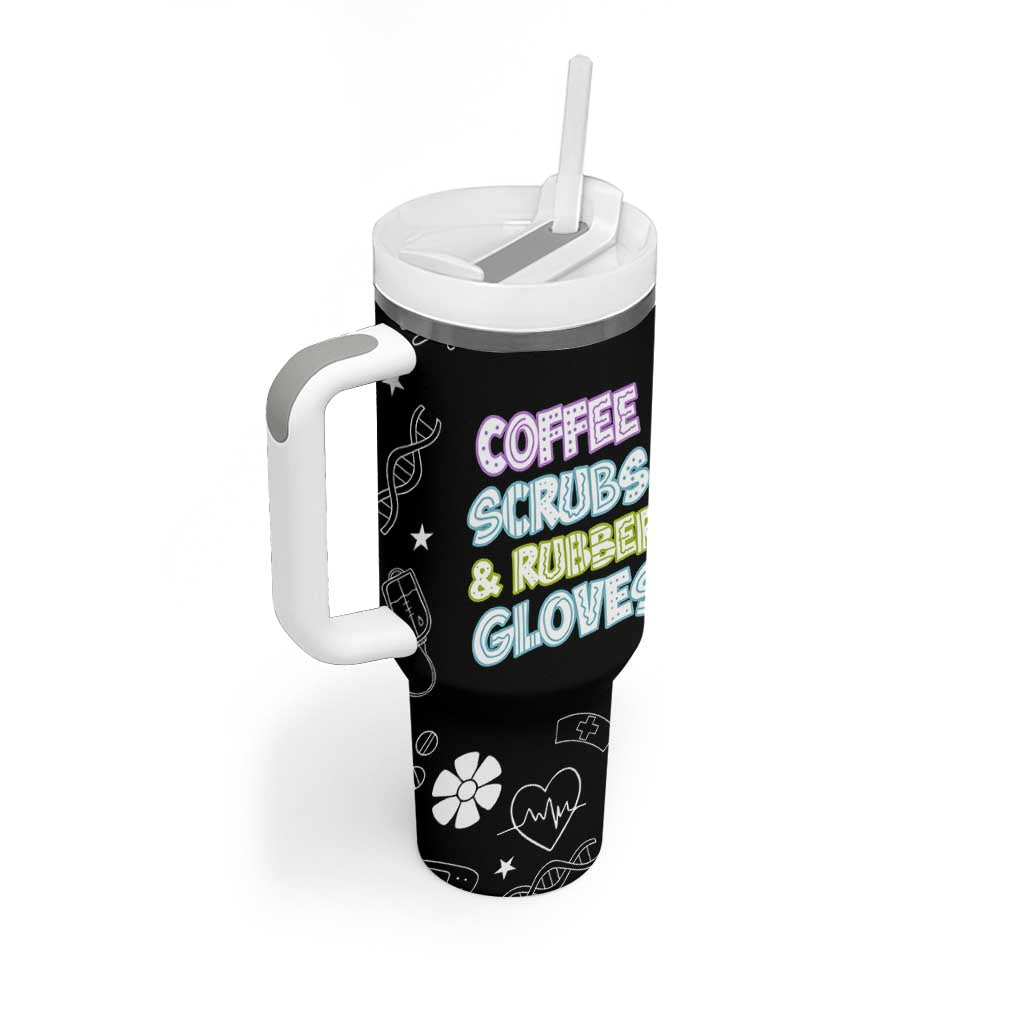 Coffee Scrubs Rubber Gloves Tumbler With Handle Funny Nurse Doctor Hospital Staff Gifts