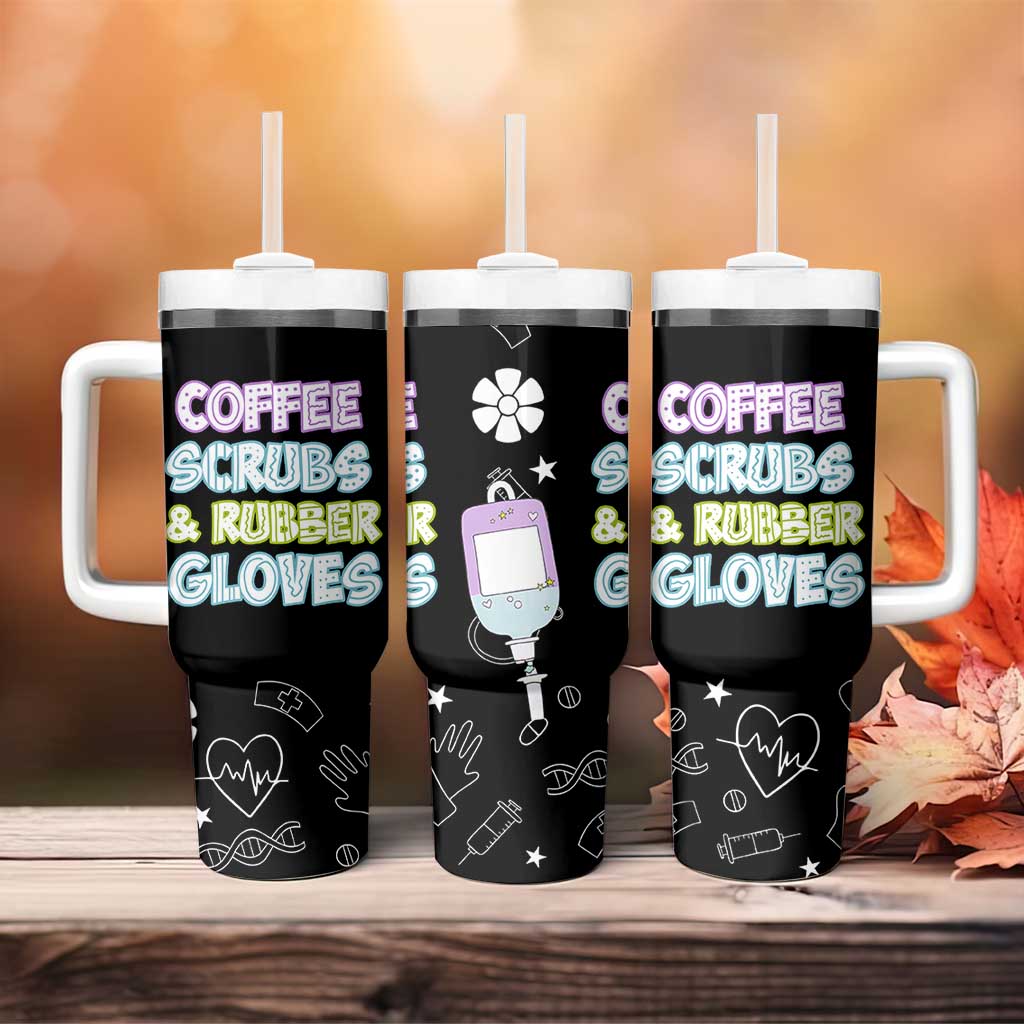 Coffee Scrubs Rubber Gloves Tumbler With Handle Funny Nurse Doctor Hospital Staff Gifts