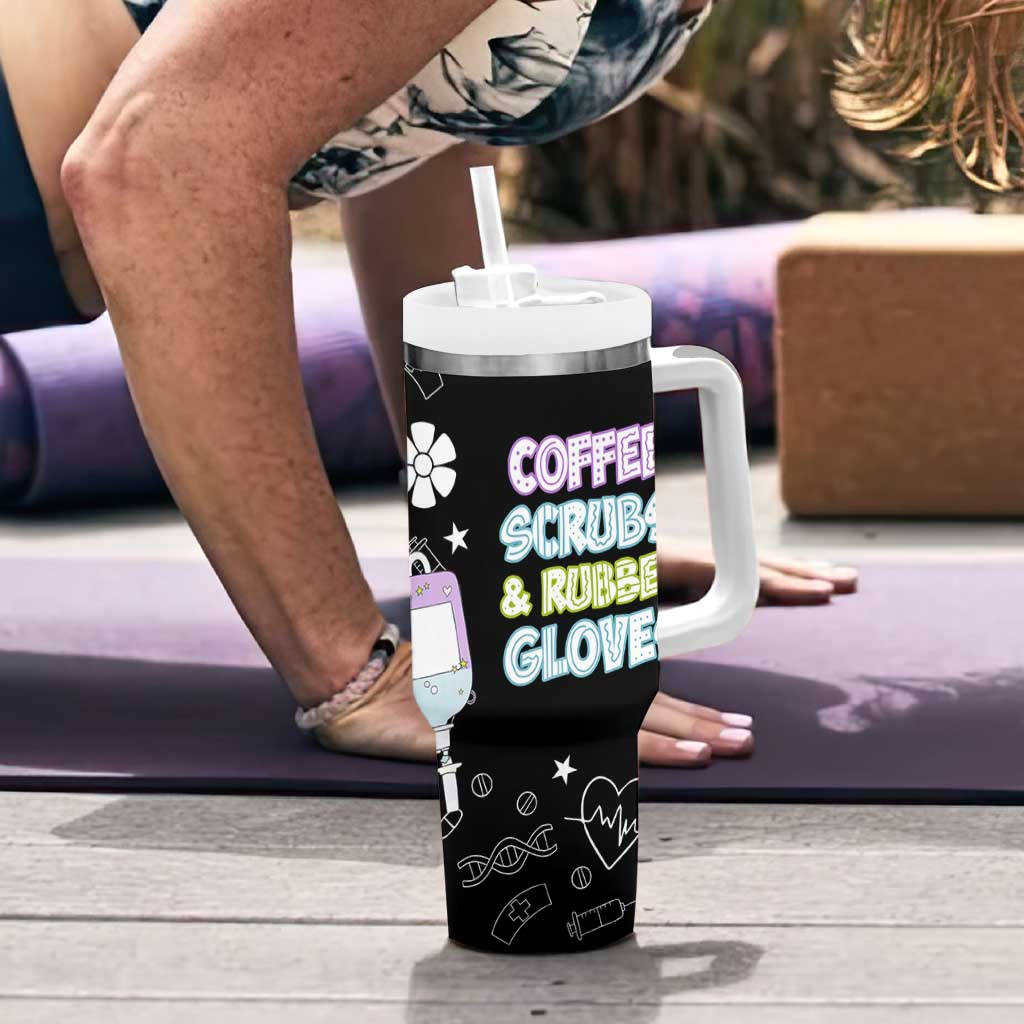 Coffee Scrubs Rubber Gloves Tumbler With Handle Funny Nurse Doctor Hospital Staff Gifts