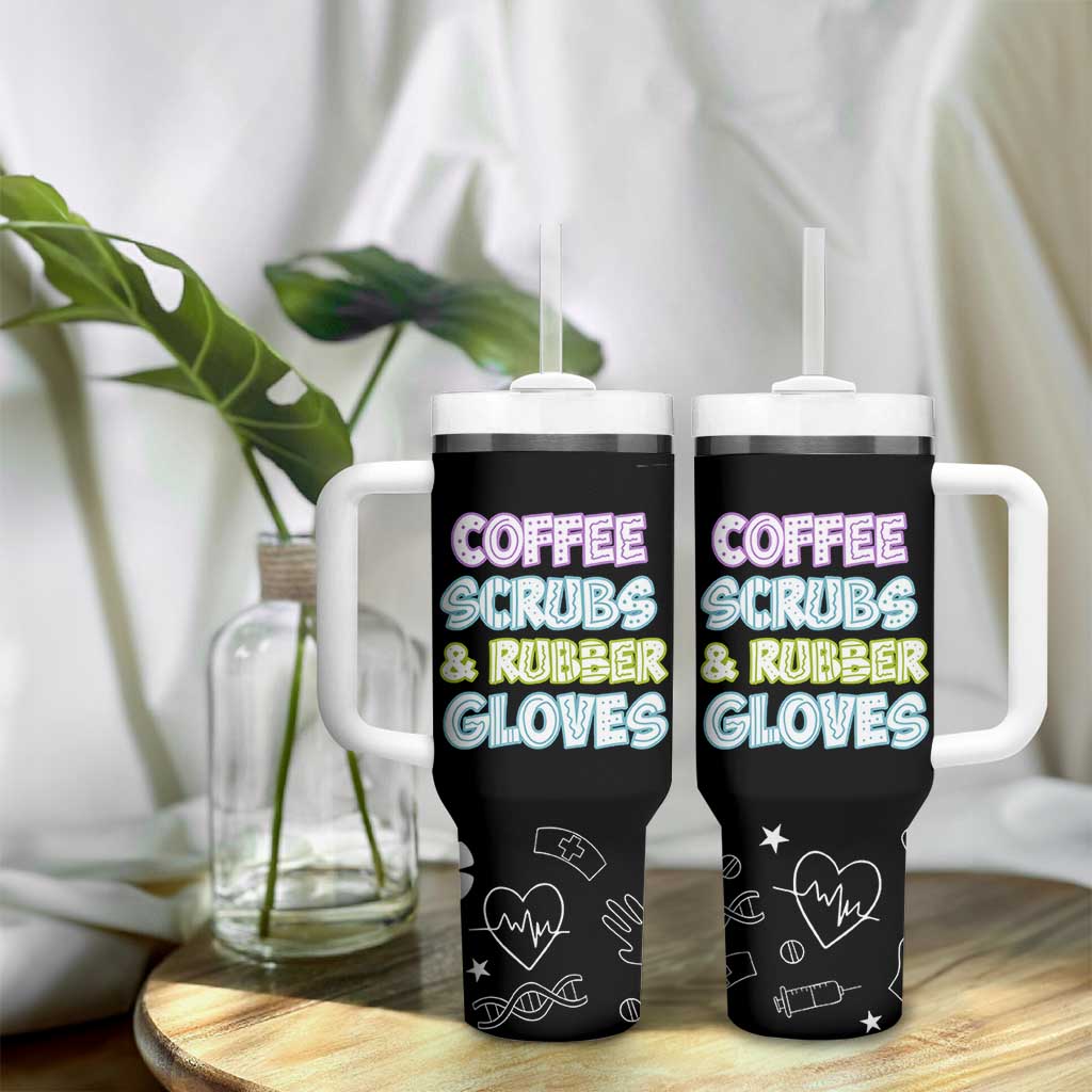 Coffee Scrubs Rubber Gloves Tumbler With Handle Funny Nurse Doctor Hospital Staff Gifts