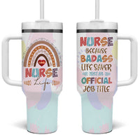 Nurse Gifts For Women Tumbler With Handle Because Badass Life Saver Is Not An Official Job Title
