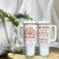 Nurse Gifts For Women Tumbler With Handle Because Badass Life Saver Is Not An Official Job Title