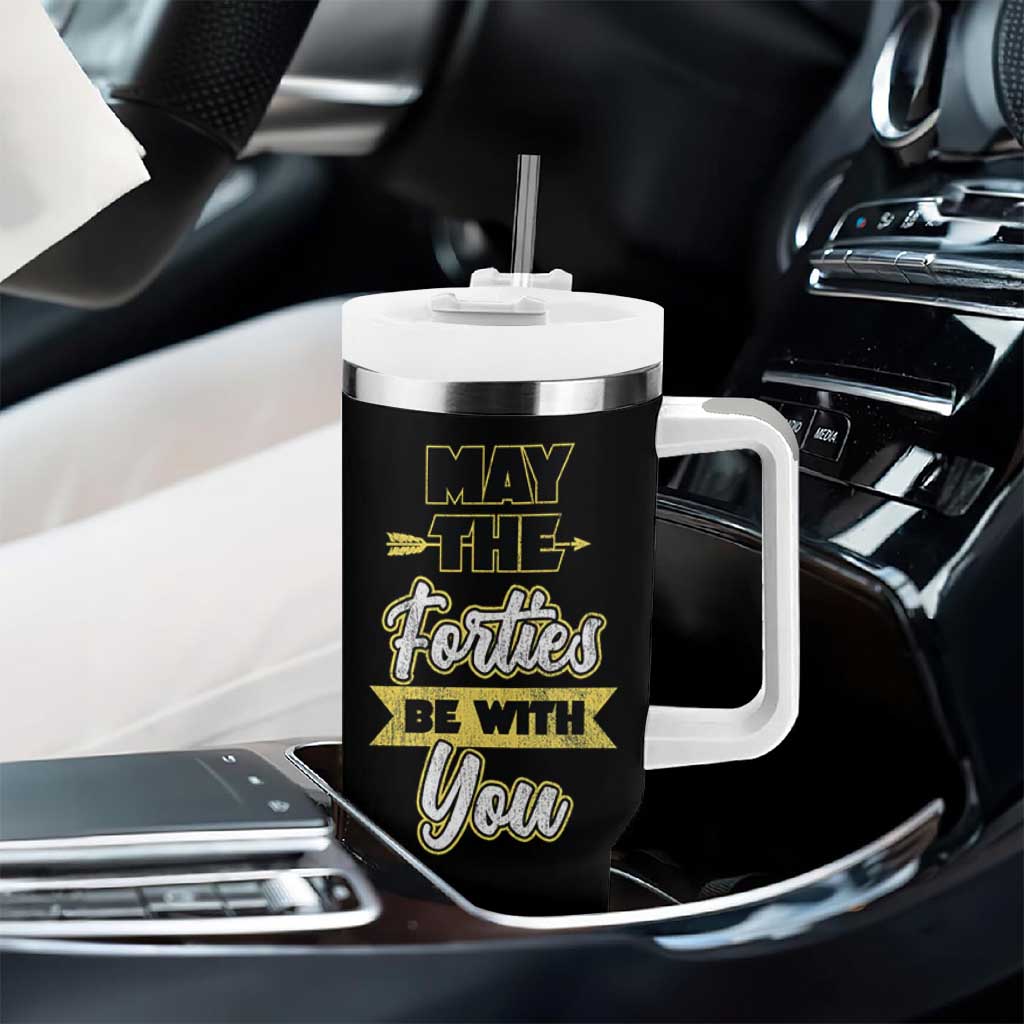 40th Birthday Gifts Tumbler With Handle 1986 40 Year Old Birthday May The Forties Be With You