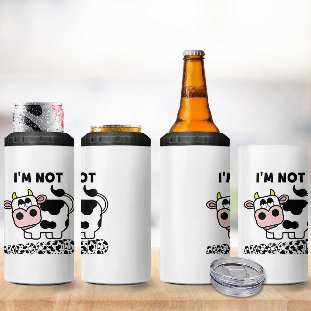 Funny Cow Lovers 4 in 1 Can Cooler Tumbler Not Amooosed