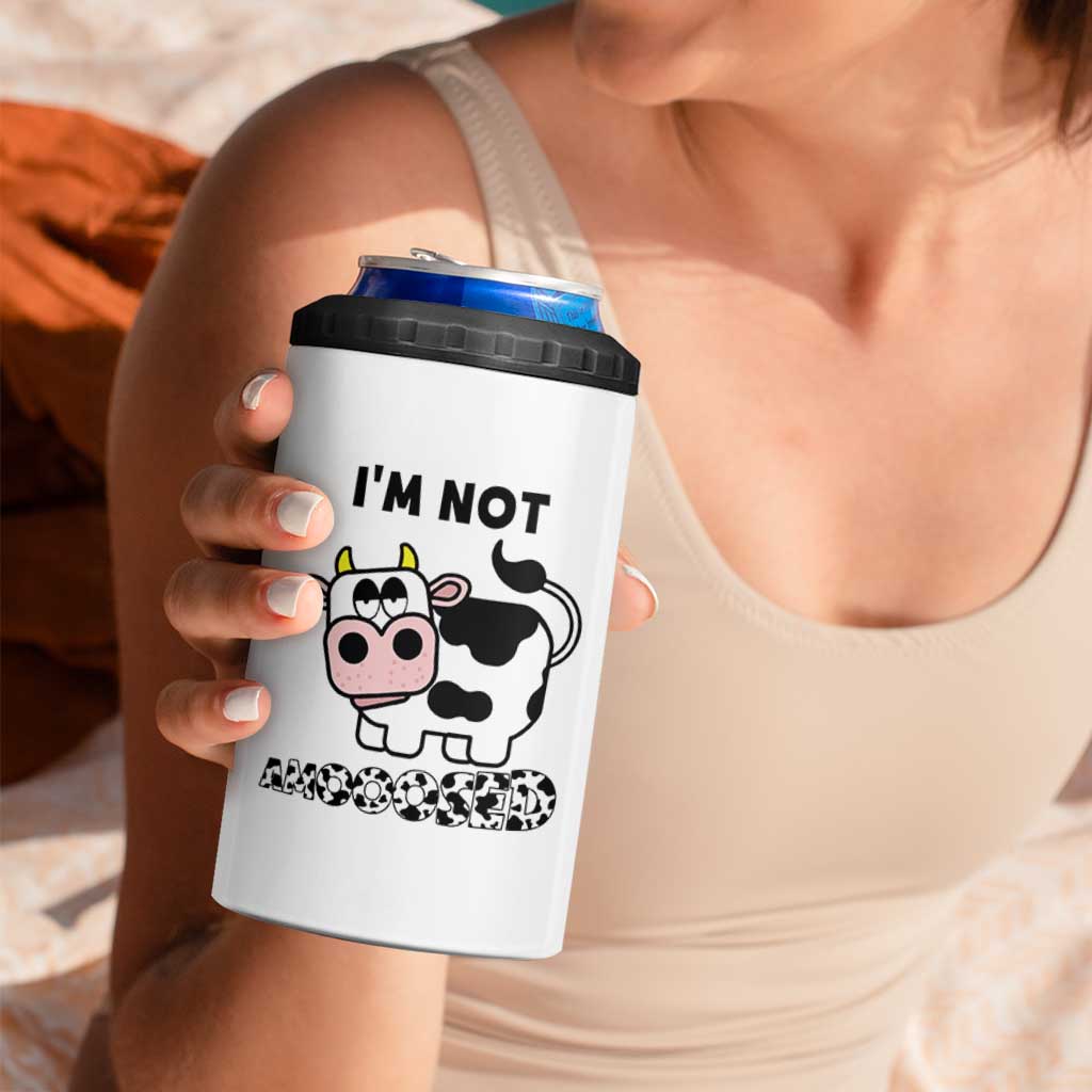 Funny Cow Lovers 4 in 1 Can Cooler Tumbler Not Amooosed