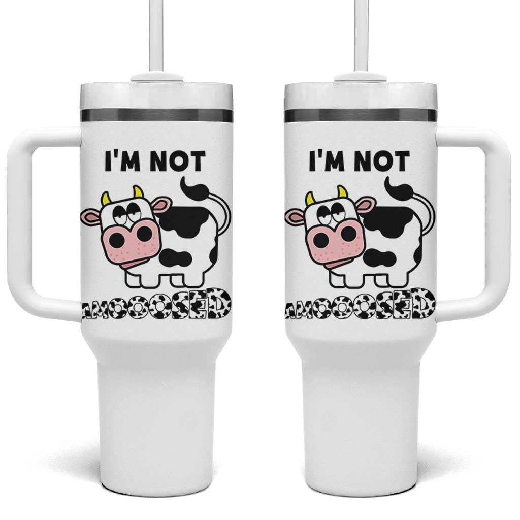 Funny Cow Lovers Tumbler With Handle Not Amooosed