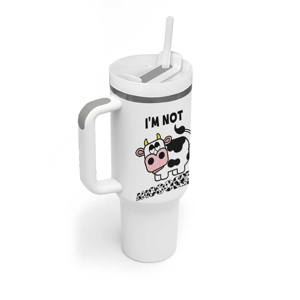 Funny Cow Lovers Tumbler With Handle Not Amooosed