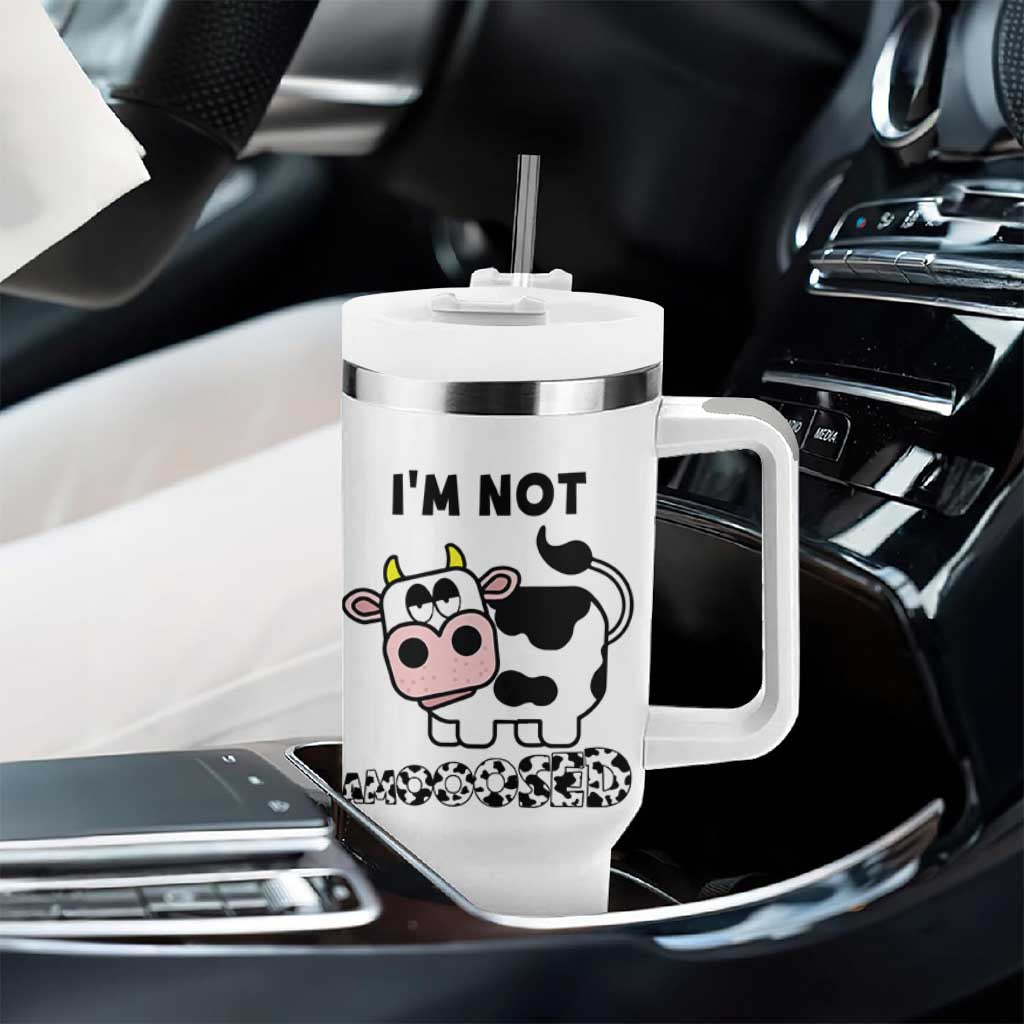 Funny Cow Lovers Tumbler With Handle Not Amooosed