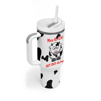 Funny Cow Lovers Tumbler With Handle Moo Bitch Get Out Heifer Cow Print