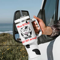 Funny Cow Lovers Tumbler With Handle Moo Bitch Get Out Heifer Cow Print