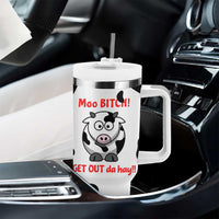 Funny Cow Lovers Tumbler With Handle Moo Bitch Get Out Heifer Cow Print