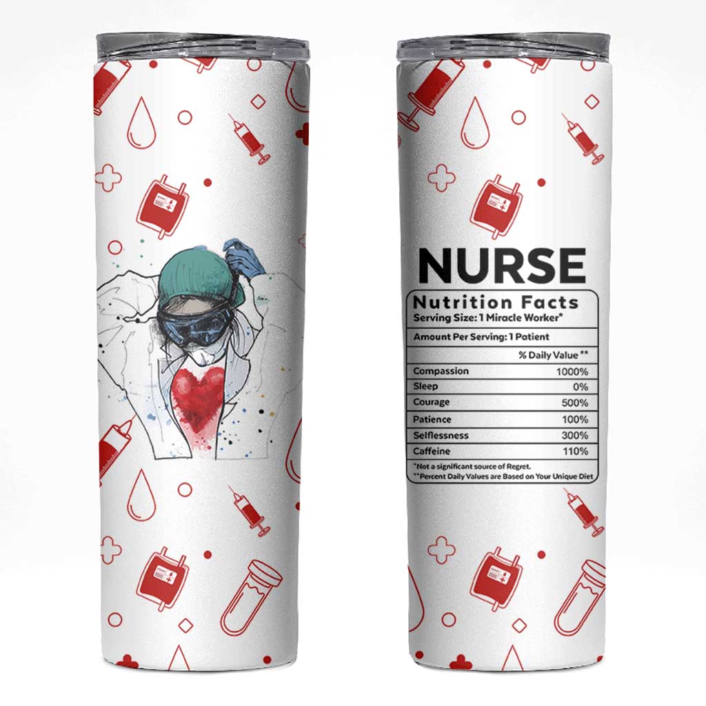 Nurse Gifts for Women Skinny Tumbler Nutrition Facts Rn Lpn Practitioner Nursing School Graduation Gifts