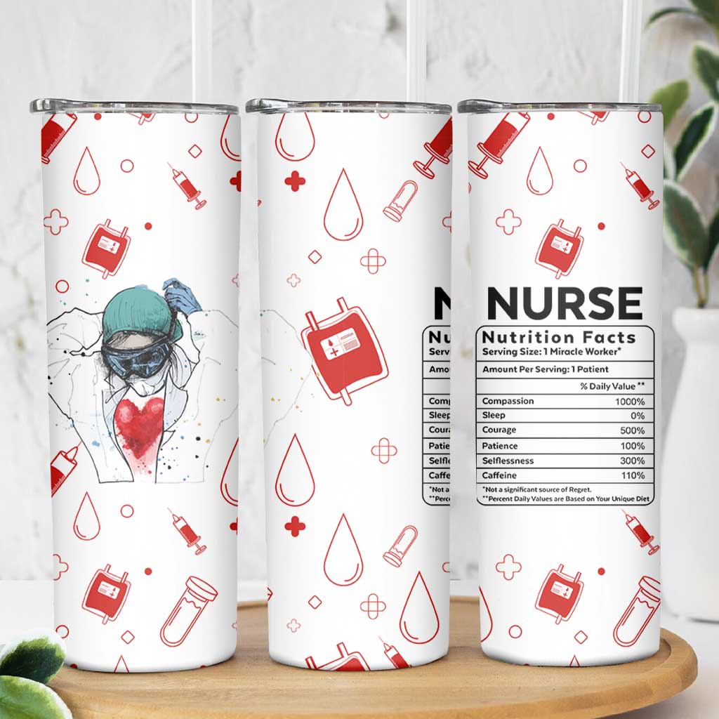 Nurse Gifts for Women Skinny Tumbler Nutrition Facts Rn Lpn Practitioner Nursing School Graduation Gifts