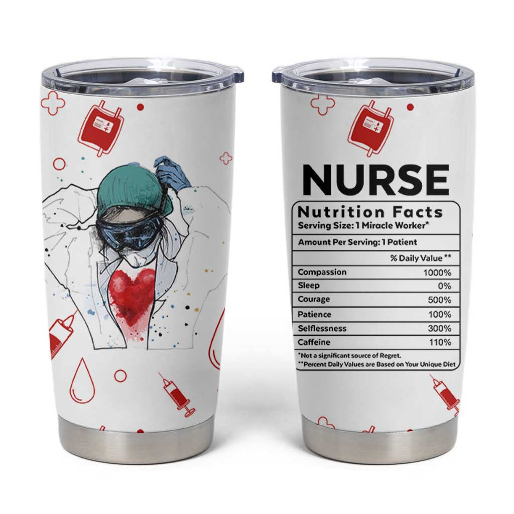 Nurse Gifts for Women Tumbler Cup Nutrition Facts Rn Lpn Practitioner Nursing School Graduation Gifts
