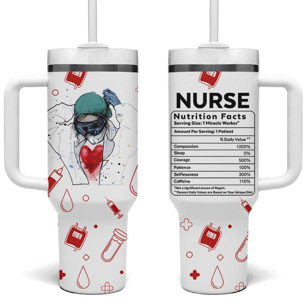 Nurse Gifts for Women Tumbler With Handle Nutrition Facts Rn Lpn Practitioner Nursing School Graduation Gifts