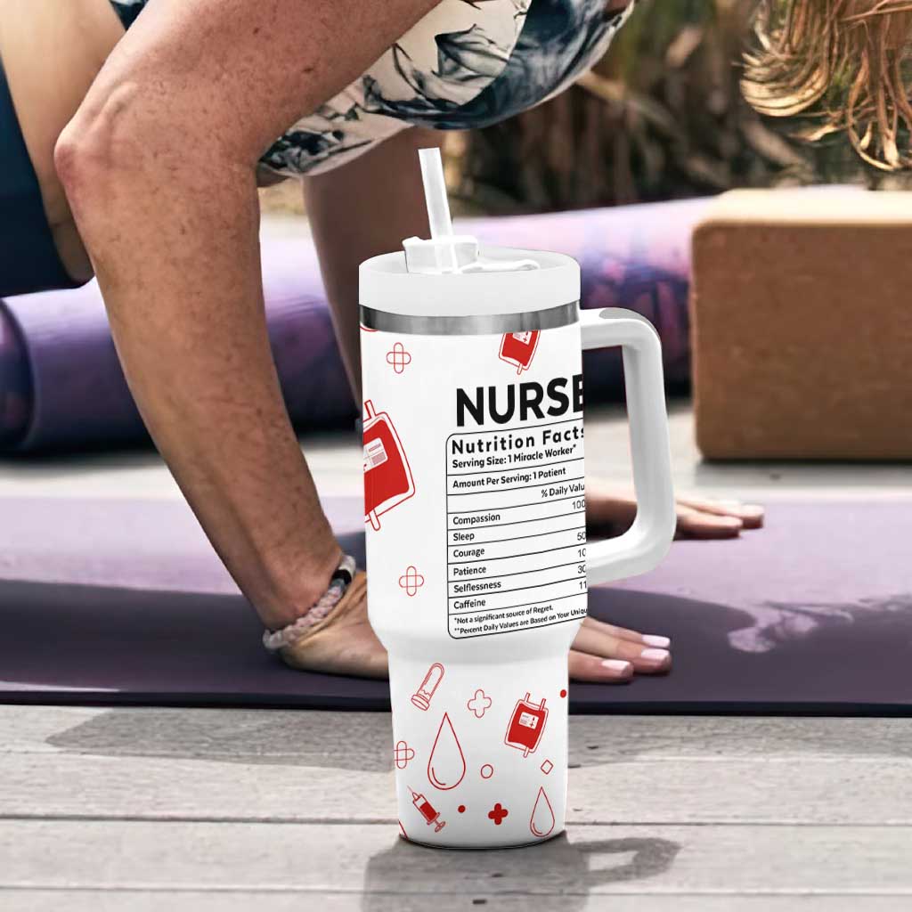 Nurse Gifts for Women Tumbler With Handle Nutrition Facts Rn Lpn Practitioner Nursing School Graduation Gifts