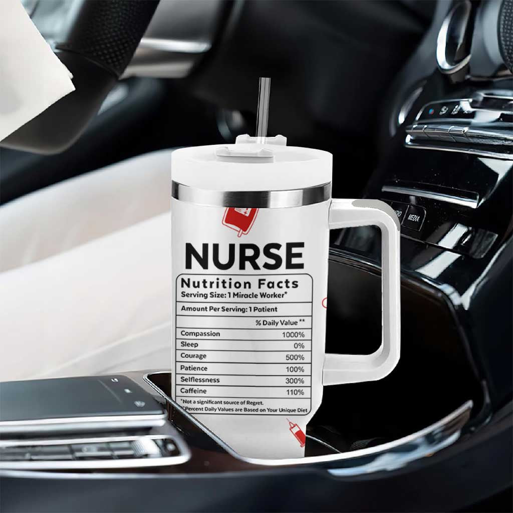 Nurse Gifts for Women Tumbler With Handle Nutrition Facts Rn Lpn Practitioner Nursing School Graduation Gifts