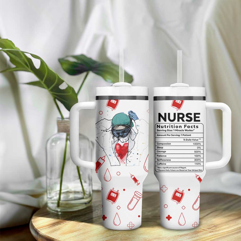 Nurse Gifts for Women Tumbler With Handle Nutrition Facts Rn Lpn Practitioner Nursing School Graduation Gifts