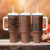 Gifts For Dad Tumbler With Handle Papa Knows Everything Fathers Day