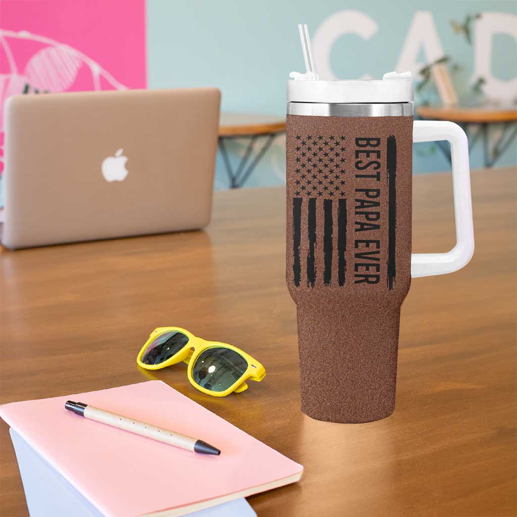 Gifts For Dad Tumbler With Handle Papa Knows Everything Fathers Day