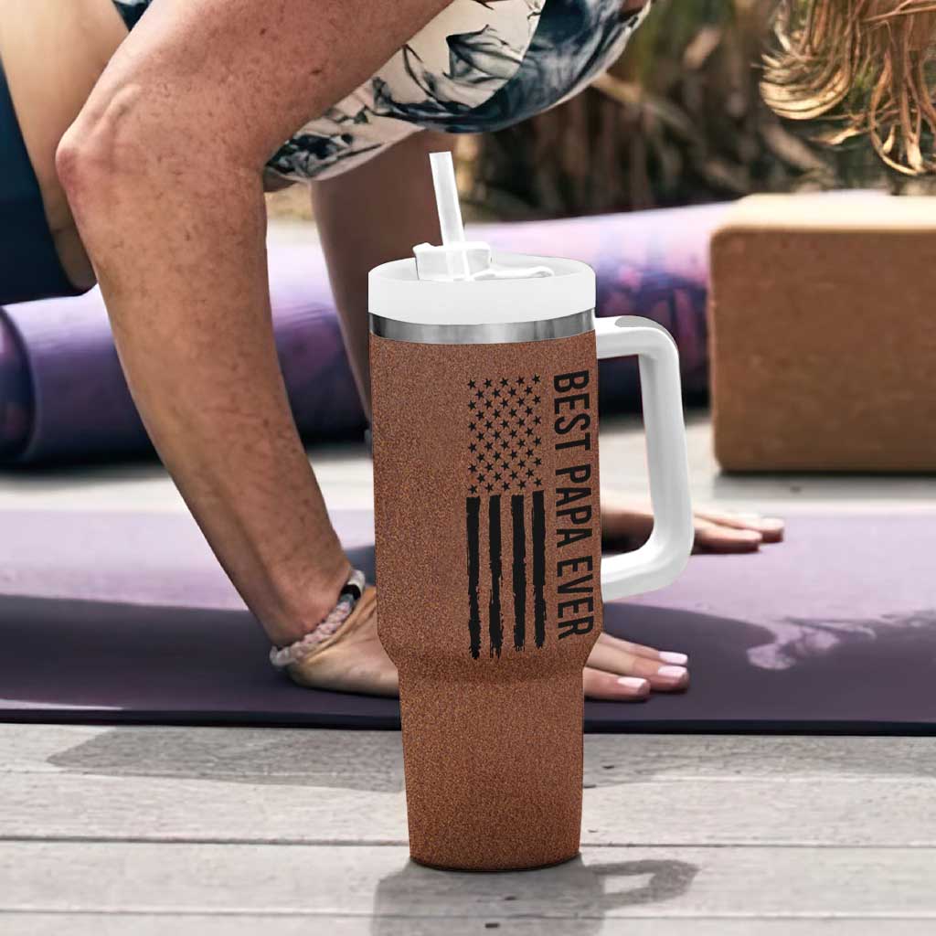Gifts For Dad Tumbler With Handle Papa Knows Everything Fathers Day