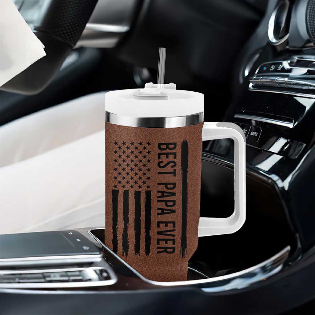 Gifts For Dad Tumbler With Handle Papa Knows Everything Fathers Day