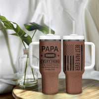 Gifts For Dad Tumbler With Handle Papa Knows Everything Fathers Day
