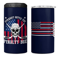 Ice Hockey 4 in 1 Can Cooler Tumbler Hockey Lovers Fans Coaches Sticks US Flag