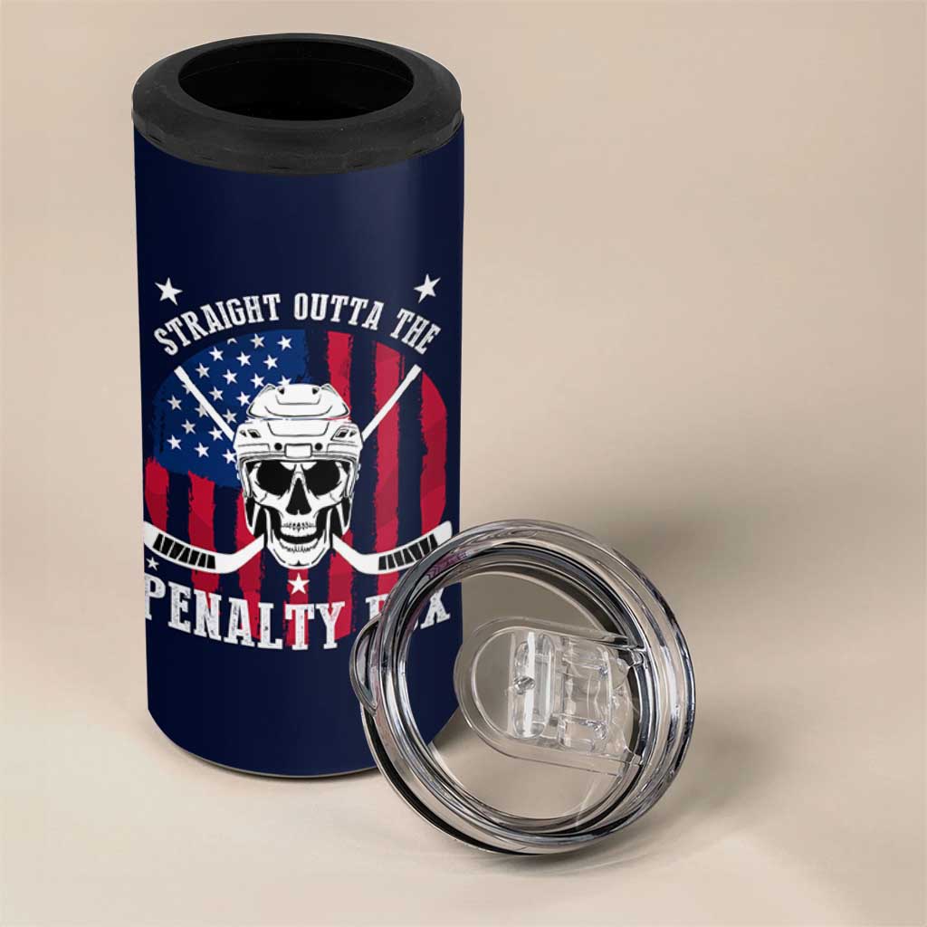 Ice Hockey 4 in 1 Can Cooler Tumbler Hockey Lovers Fans Coaches Sticks US Flag