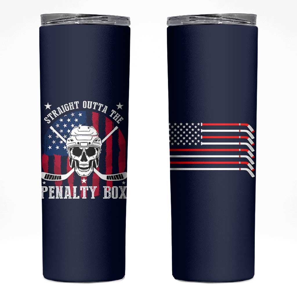 Ice Hockey Skinny Tumbler Hockey Lovers Fans Coaches Sticks US Flag