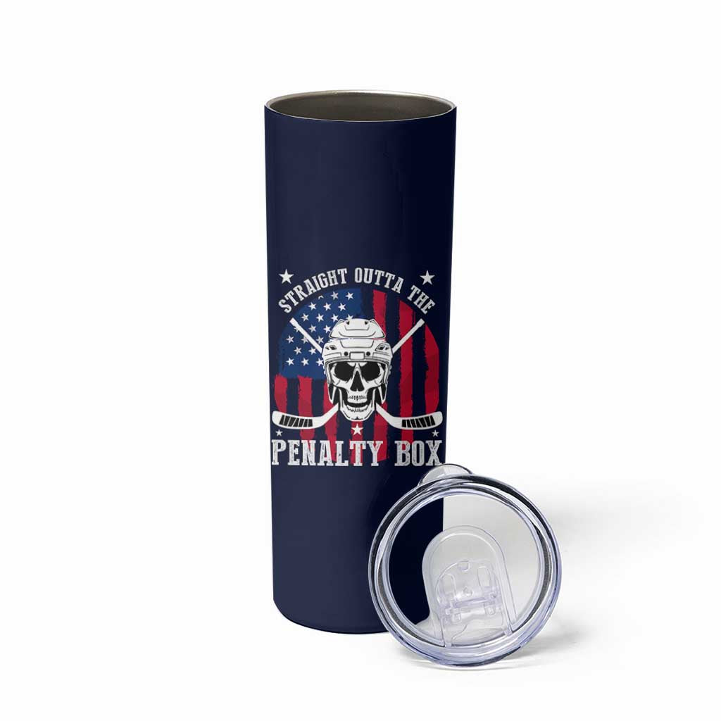 Ice Hockey Skinny Tumbler Hockey Lovers Fans Coaches Sticks US Flag