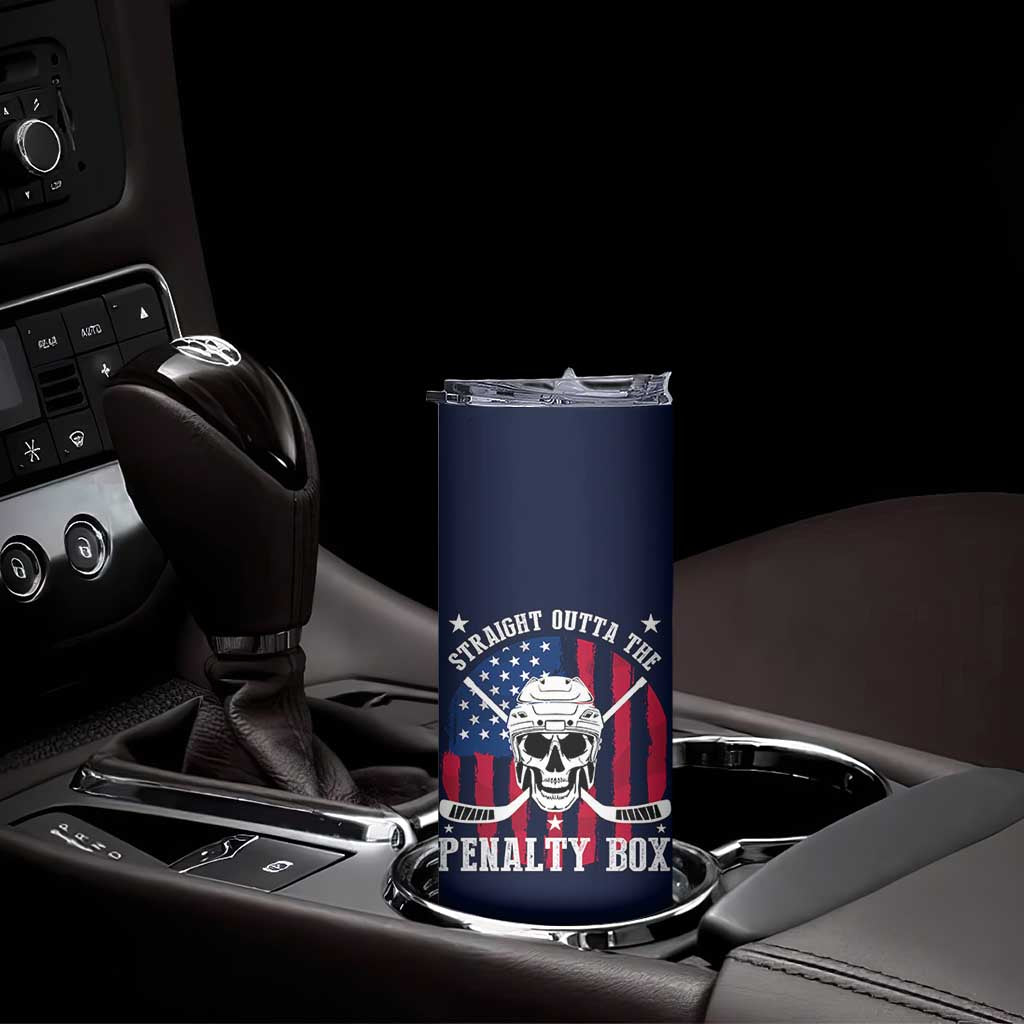 Ice Hockey Skinny Tumbler Hockey Lovers Fans Coaches Sticks US Flag
