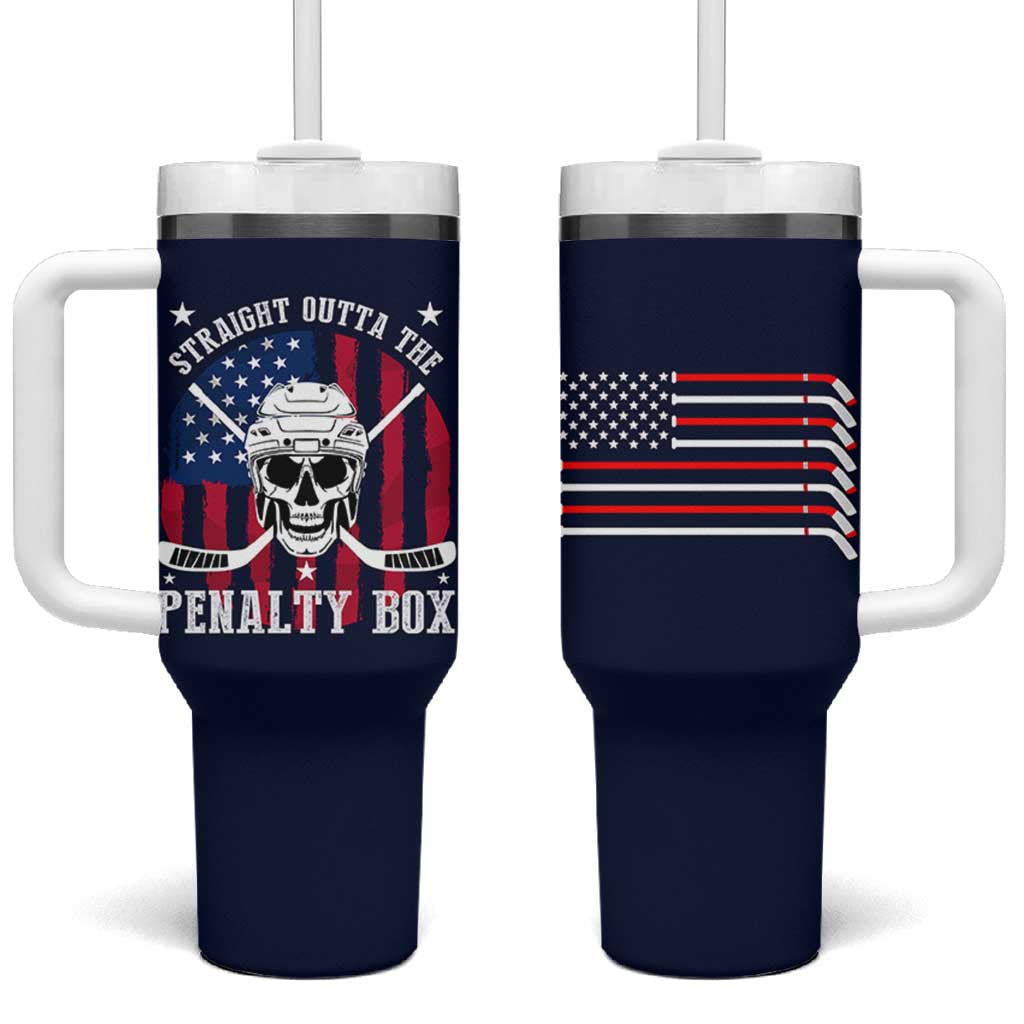 Ice Hockey Tumbler With Handle Hockey Lovers Fans Coaches Sticks US Flag