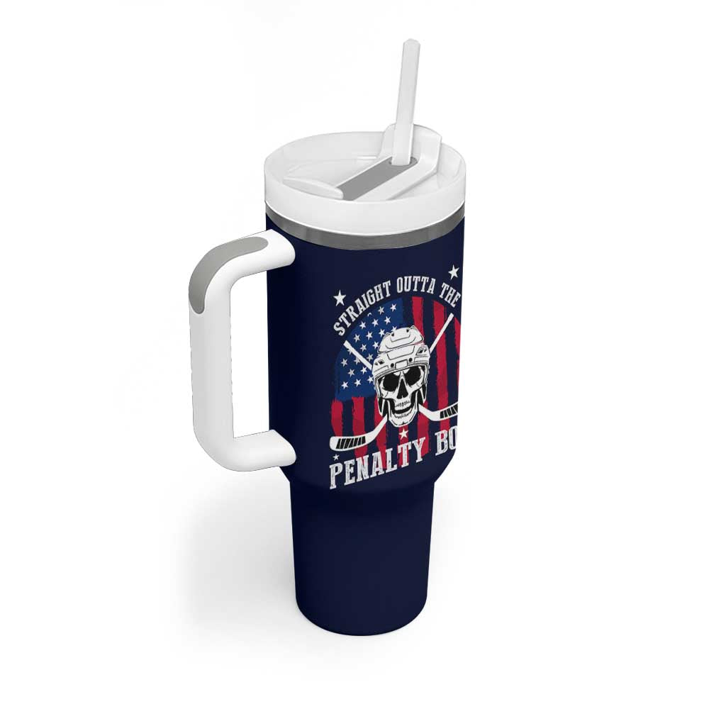 Ice Hockey Tumbler With Handle Hockey Lovers Fans Coaches Sticks US Flag