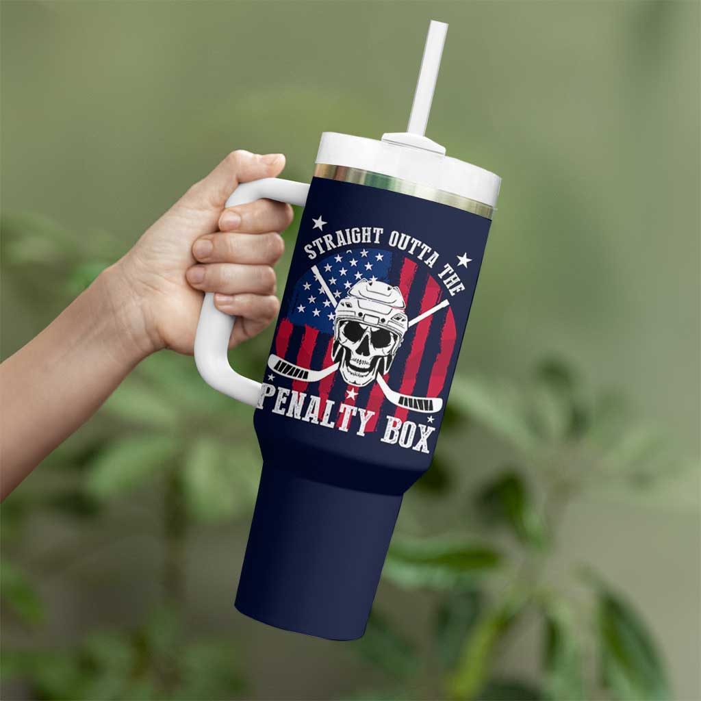 Ice Hockey Tumbler With Handle Hockey Lovers Fans Coaches Sticks US Flag