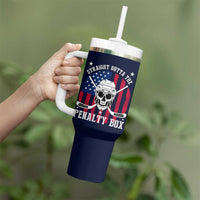 Ice Hockey Tumbler With Handle Hockey Lovers Fans Coaches Sticks US Flag