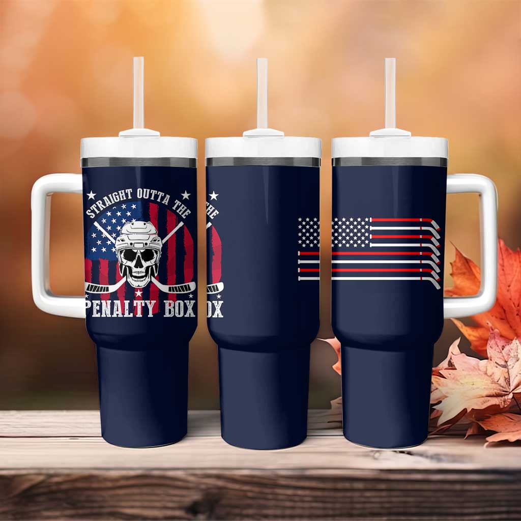 Ice Hockey Tumbler With Handle Hockey Lovers Fans Coaches Sticks US Flag