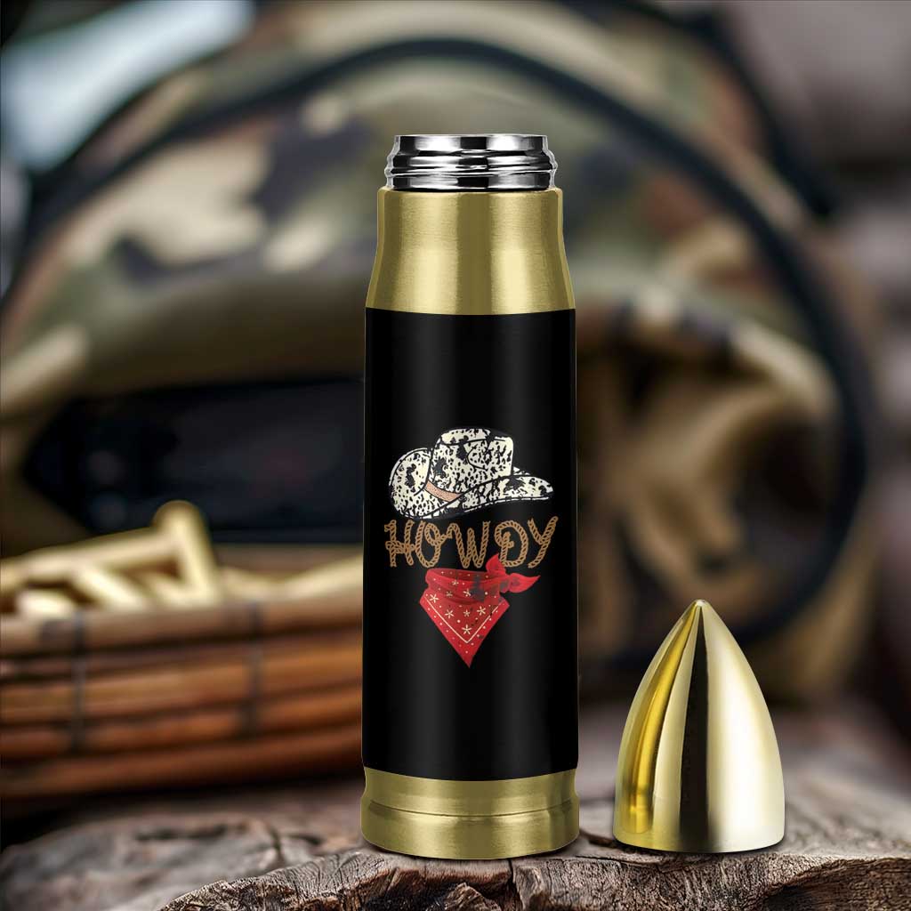 Howdy Cowboy Bullet Tumbler Retro Western Country Rodeo