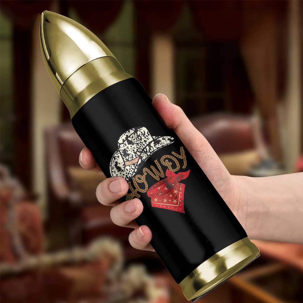 Howdy Cowboy Bullet Tumbler Retro Western Country Rodeo