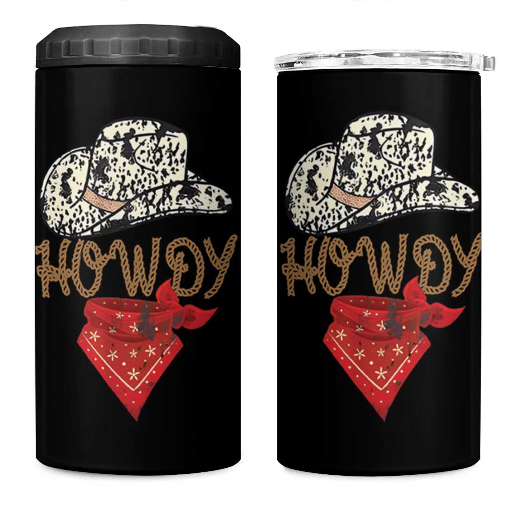 Howdy Cowboy 4 in 1 Can Cooler Tumbler Retro Western Country Rodeo