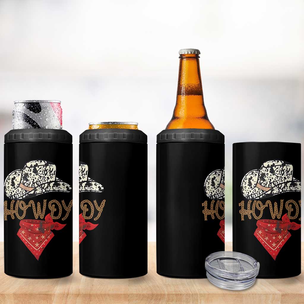 Howdy Cowboy 4 in 1 Can Cooler Tumbler Retro Western Country Rodeo