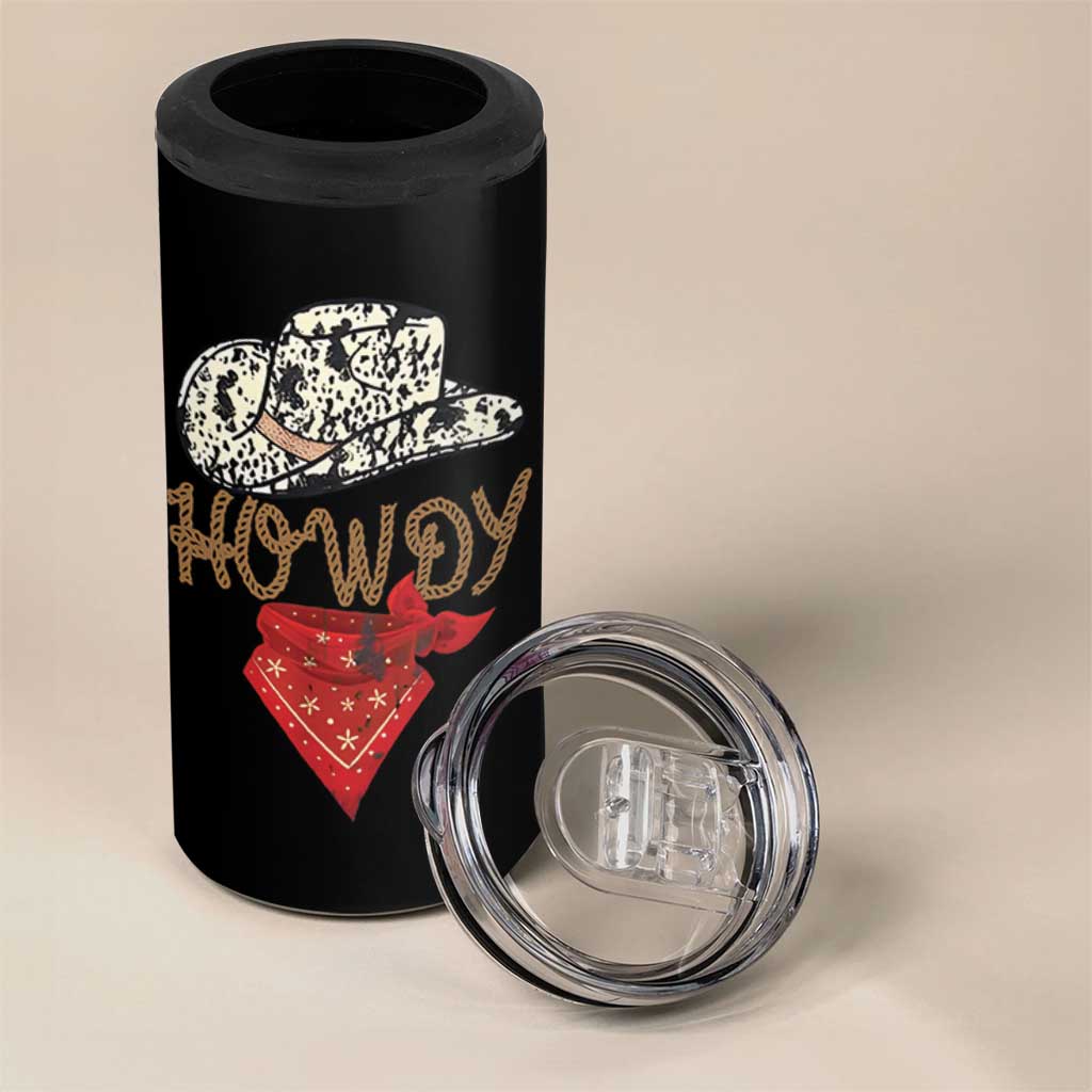 Howdy Cowboy 4 in 1 Can Cooler Tumbler Retro Western Country Rodeo