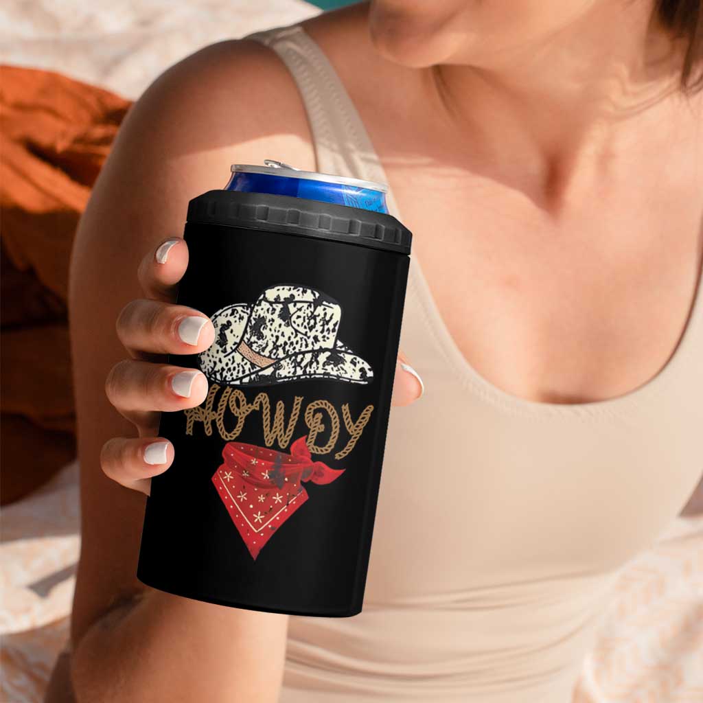 Howdy Cowboy 4 in 1 Can Cooler Tumbler Retro Western Country Rodeo